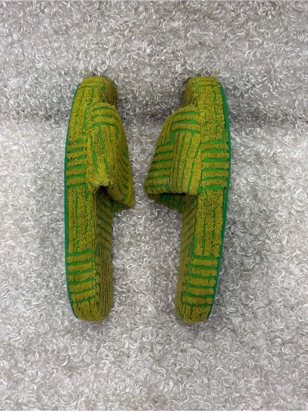 Bottega Veneta Men's Resort Intreccio Jacquard Slide Sandals parakeet/ kiwi